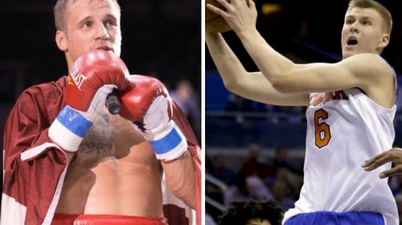 Mairis Briedis un Kristaps Porziņģis
Foto: "Akhmat Fight Show Facebook" un AFP/Scanpix