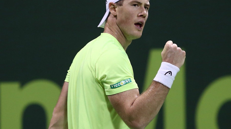 Iļja Marčenko 28 gadu vecumā pirmoreiz uzvarējis ranga pirmā desmitnieka spēlētāju
Foto: AFP/Scanpix