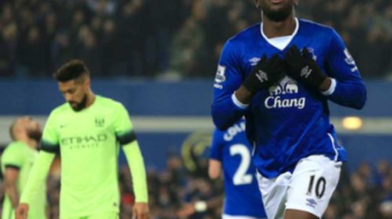 Romelu Lukaku pēc uzvaras vārtu guvuma
Foto: EMPICS Sport/Scanpix