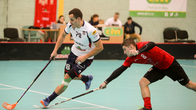 Moments no spēles starp "Lielvārdi" un "Valmieru/ViA"
Foto: Ritvars Raits, floorball.lv