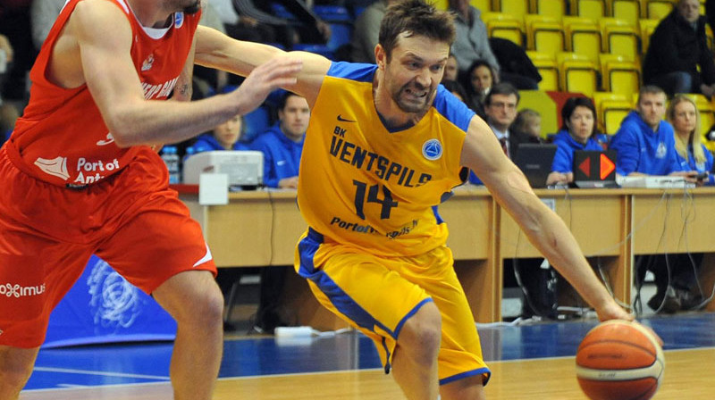 Kristaps Janičenoks ar 13,4 punktiem ir rezultatīvākais ventspilnieks FIBA Eiropas kausā. 
Foto: bkventspils.lv