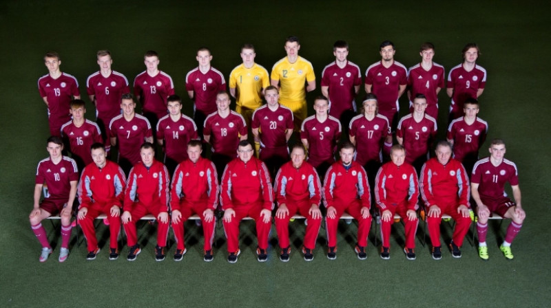 Latvijas U-21 izlase pirms došanās uz Sadraudzības kausu
Foto: lff.lv