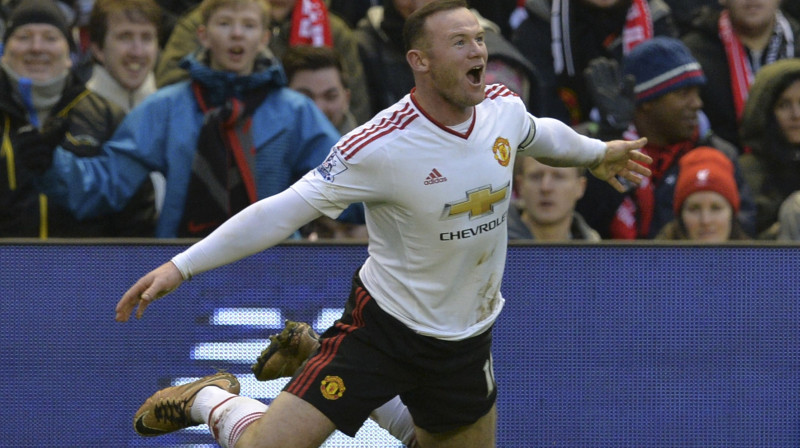 Veins Rūnijs pēc 176. vārtiem "Manchester United" kreklā. 
Foto: AFP/Scanpix