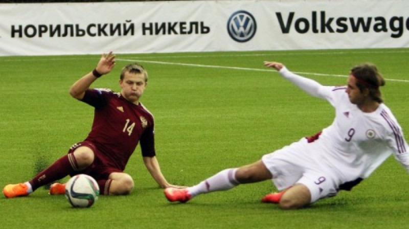 Ņikita Ivanovs cīņā par bumbu
Foto: Com-cup.com