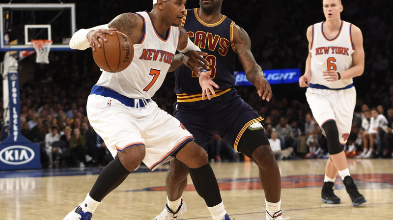 K.Entonijs, Lebrons Džeimss, K.Porziņģis 
Foto: AP / Scanpix