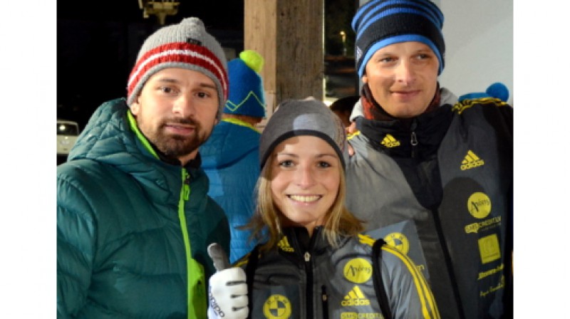 Martins Dukurs, Lelde Priedulēna, Tomass Dukurs
Foto: Romualds Vambuts, bobslejs.lv