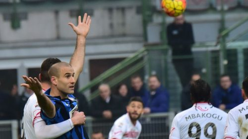 ''Inter'' vienīgo vārtu autors Rodrigo Palacio
Foto: AFP/Scanpix