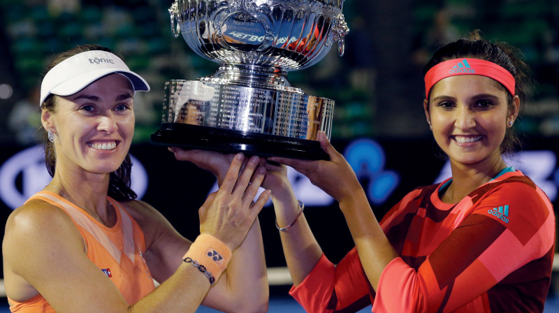 Martina Hingisa un Sanja Mirza
Foto: AP/Scanpix
