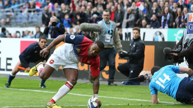 Virimi Vakatava debijas spēlē izcēlās ar piezemējumu.
Foto: rbs6nations.com