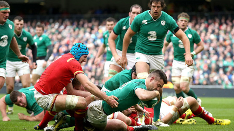 Konors Marejs guva piezemējumu, taču ar to nebija gana, lai uzvarētu. 
Foto: rbs6nations.com