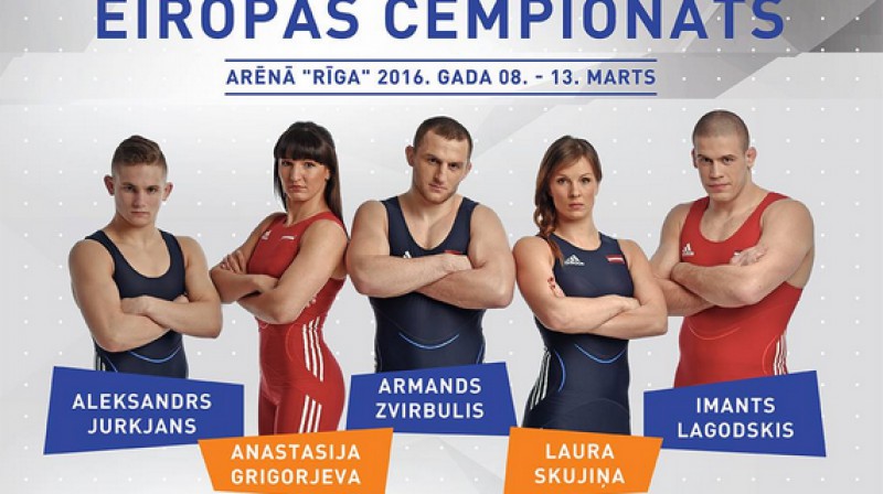 Eiropas čempionāta plakāts 
Foto: Latvijas Cīņas federācija