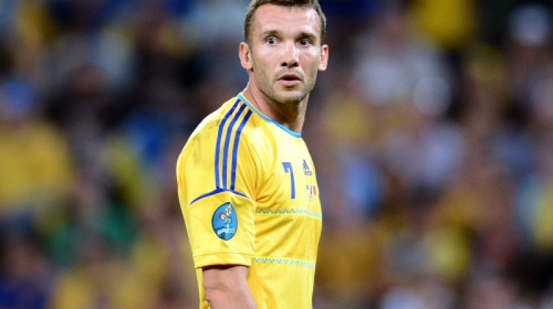 Andrijs Ševčenko ar 48 vārtiem 111 spēlēs ir Ukrainas izlases visu laiku labākais snaiperis
Foto: AFP/Scanpix