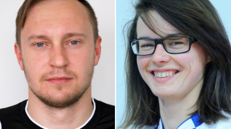 Kārlis Bulāns un Laura Skujevska
Foto: floorball.lv