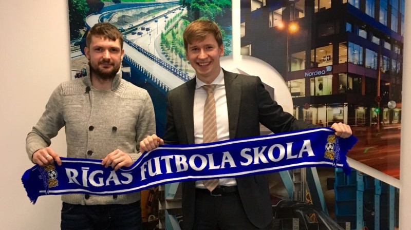 Germans Māliņš un kluba RFS ģenerāldirektors Maksims Krivuņecs
Foto: LNK Group/RFS
