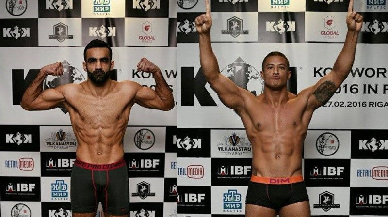 Zaurs Džavadovs (no kreisās) un Rodrigo Fereira
Foto: Andris Kristabans