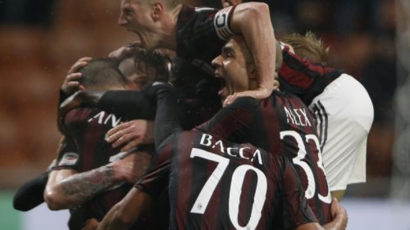 ''Milan'' atzīmē vienīgo vārtu guvumu
Foto: AP/Scanpix