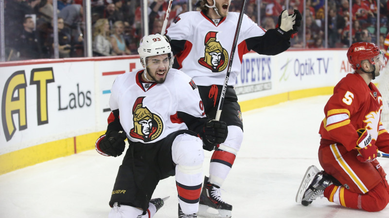 Mika Zibanejads karjeras pirmo <i>hat-trick</i> NHL guva divu minūšu un 38 sekunžu laikā. 
Foto: AFP/Scanpix