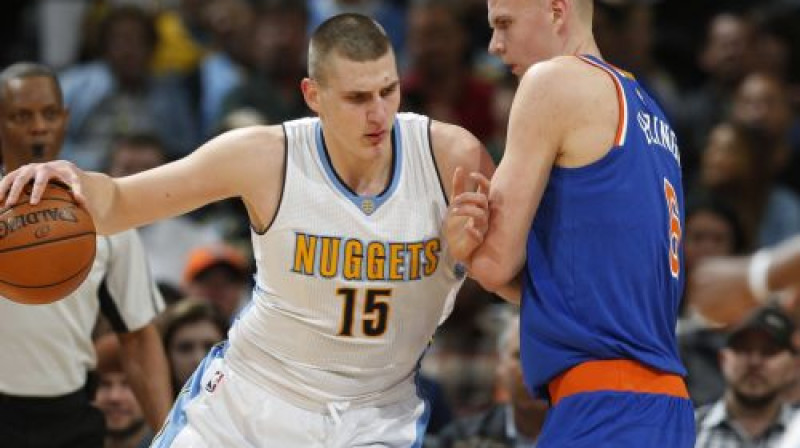 Nikola Jokičs un Kristaps Porziņģis
Foto: AP/Scanpix