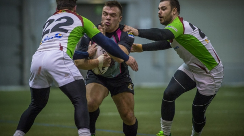 Uvis Vasiļenko (ar bumbu)
Foto: Zigismunds Zālmanis (RFC ''Livonia'')