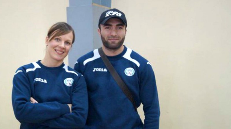 Laura Skujiņa un treneris Farids Ahmedovs
Foto: Kristīne Čekstere, Latvijas Cīņas federācija