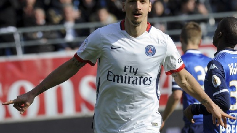 Zlatans Ibrahīmovičs Francijas čempionātā 115 spēlēs guvis 102 vārtus, kausa izcīņās 22 spēlēs guvis 20 vārtus, bet Čempionu līgā PSG sastāvā 31 spēlē izcēlies 19 reizes
Foto: SIPA/Scanpix