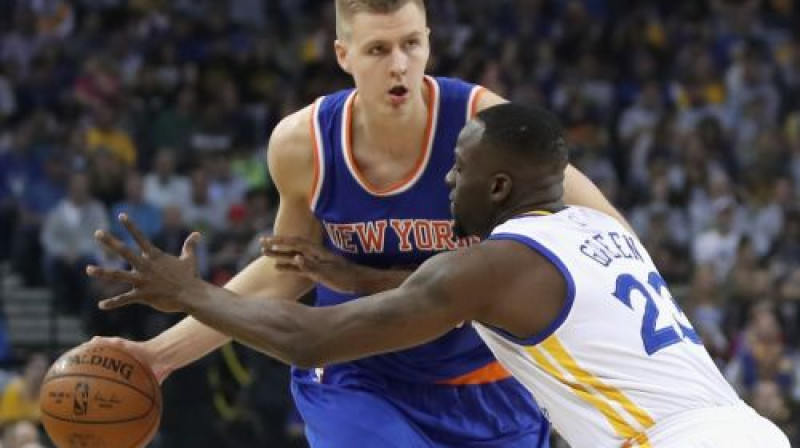 Kristapam Porziņģim īpaši izvērsties neļāva Dreimonda Grīna agresīvā aizsardzība
Foto: AFP/Scanpix