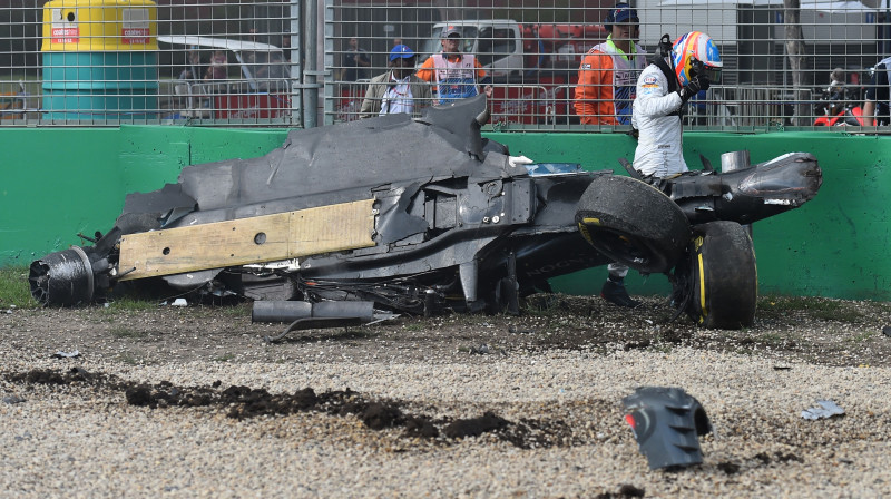 Alonso "McLaren" formula pēc avārijas Melburnā
Foto: TT NYHETSBYRÅN/Scanpix