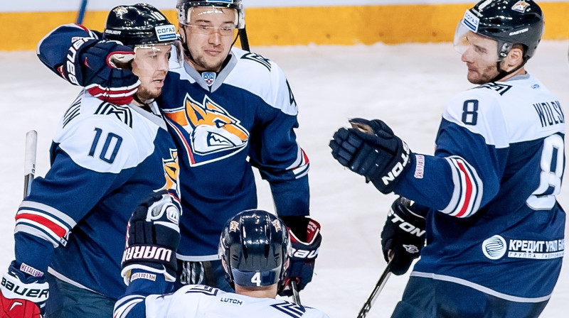 ''Metallurg'' hokejisti līksmo
Foto: Andrei Serebryakov/TASS