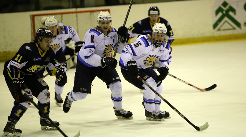 Moments no spēles starp Ogres HK "Kurbads" un HS "Rīga"
Foto: Ritvars Raits