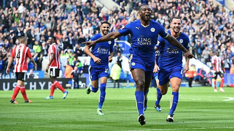 Uzvaras vārtu autors Vess Morgans (priekšplānā)
Foto: AFP/Scanpix