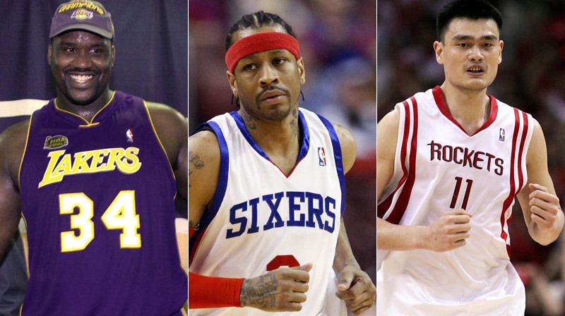 Šakīls O'Nīls, Alens Aiversons un Jao Mins
Foto: AP/Scanpix & AFP/Scanpix