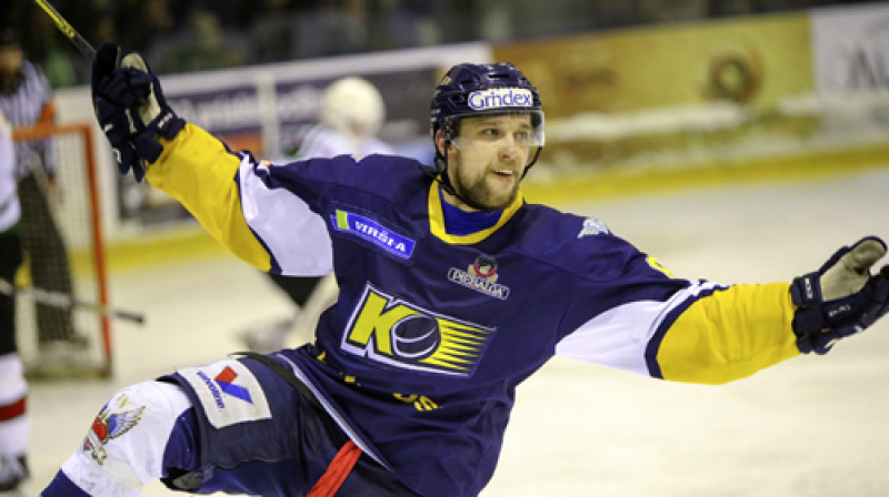 Viktors Jasjonis tikko kā iemetis piekto ripu "Liepājas" vārtos
Foto: Ritvars Raits, Sportacentrs.com