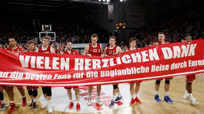 "Brose Baskets" spēlētāju vēstījums faniem 
Foto: euroleague.net