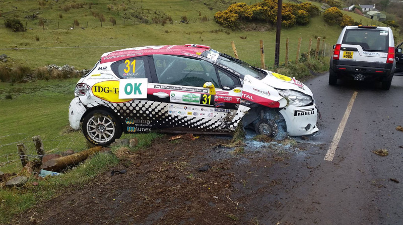 Ekipāžas auto pēc avārijas
Foto: No sportista privātā arhīva