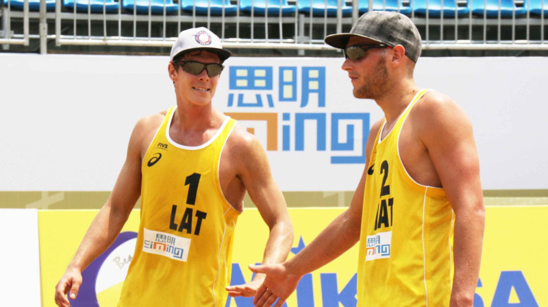 Rihards Finsters un Edgars Točs
Foto: FIVB
