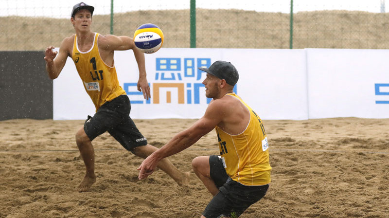 Rihards Finsters un Edgars Točs
Foto: FIVB
