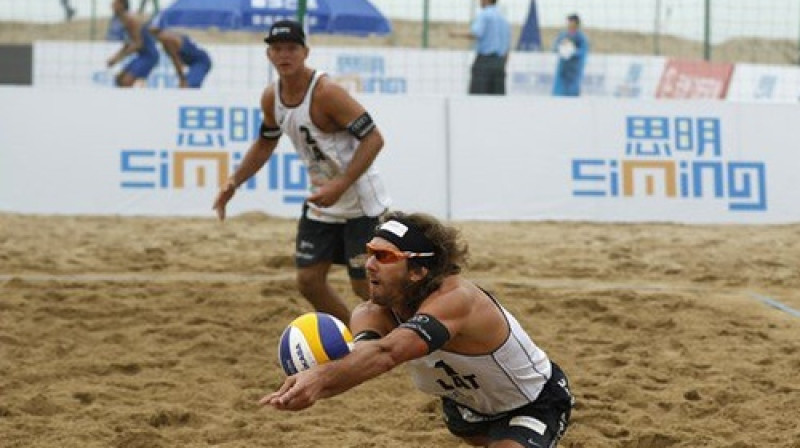 Jānis Šmēdiņš un Aleksandrs Samoilovs
Foto: FIVB