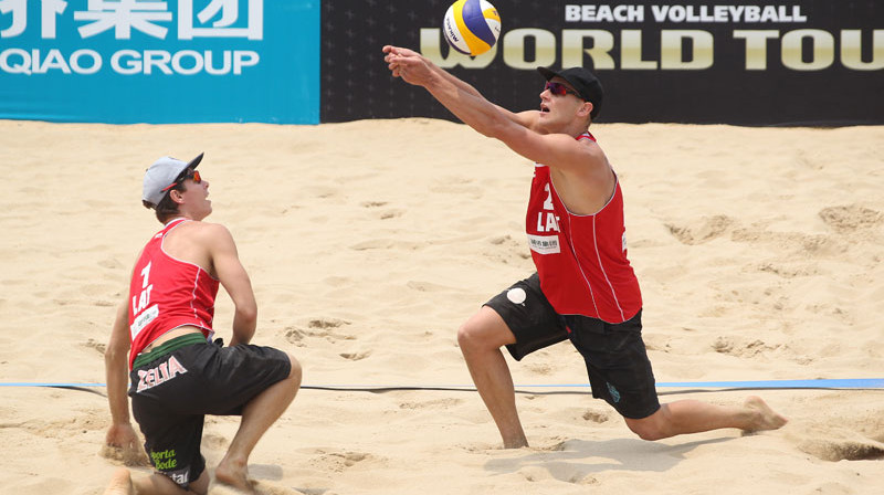 Rihards Finsters un Edgars Točs
Foto: FIVB