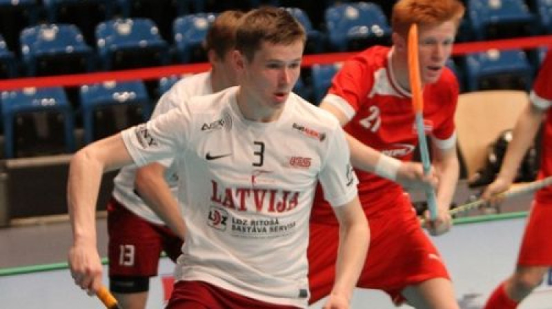 Latvijas izlases kandidāts Toms Bitmanis
Foto: Floorball.lv