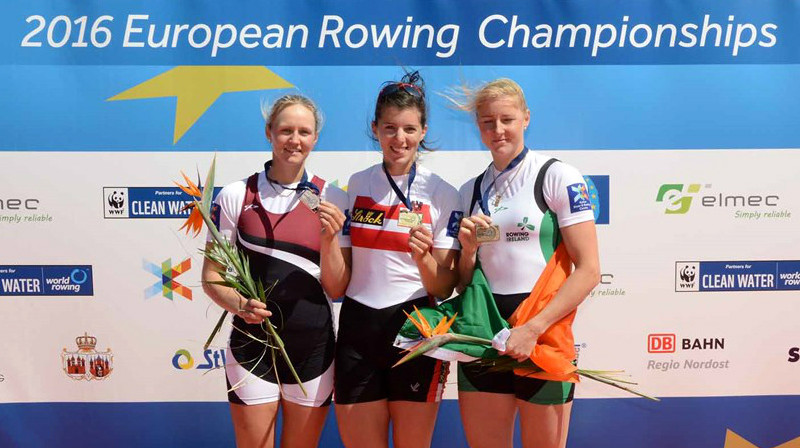 Elza Gulbe, Magdalēna Lobniga, Sanita Pušpure
Foto: Detlev Seyb / worldrowing.com