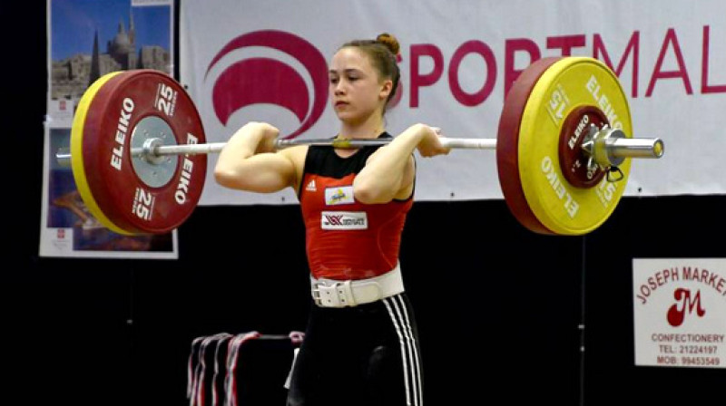 Rebeka Koha uzvar Maltā 
Foto: Malta Weightlifting Association
