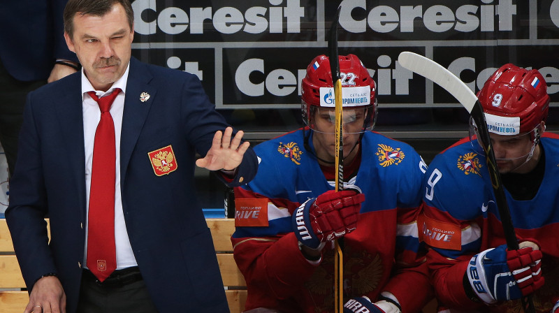 Oļegs Znaroks, Ņikita Zaicevs un Viktors Antipins
Foto: Artyom Korotayev/TASS