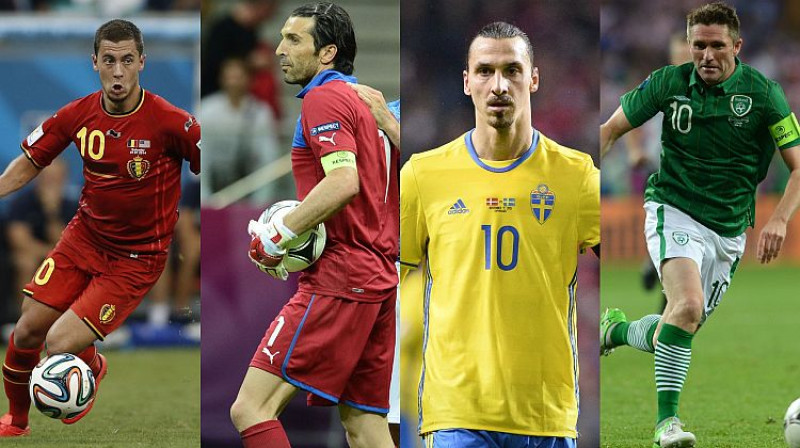 Edens Azārs, Džanluidži Bufons, Zlatans Ibrahīmovičs un Robijs Kīns
Foto: AFP/Scanpix