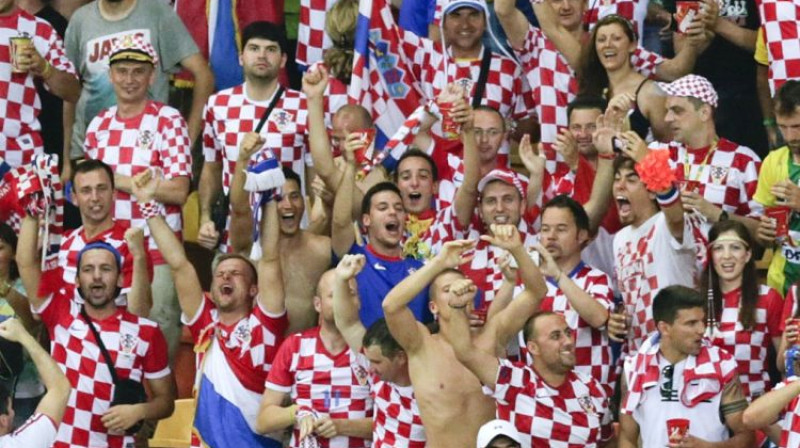 Horvātijas futbola izlases līdzjutēji
Foto: AP/Scanpix