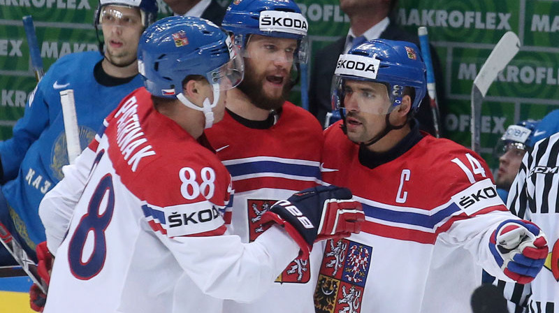 Davids Pastrņāks, Mihals Jordāns un Tomāšs Plekanecs
Foto: TASS/Scanpix