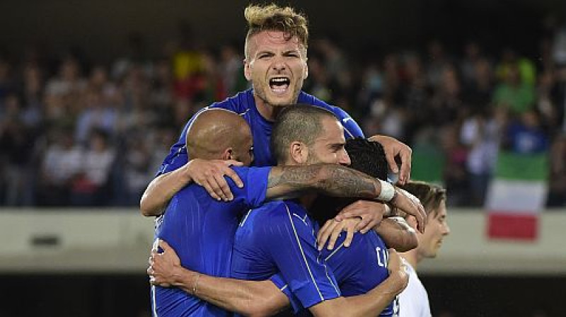 Itālija atzīmē pirmo vārtu guvumu
Foto: AFP/Scanpix