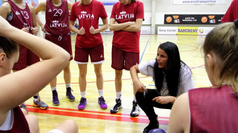 Latvijas U17 izlases galvenā trenere Līga Alilujeva.
Foto: basket.ee