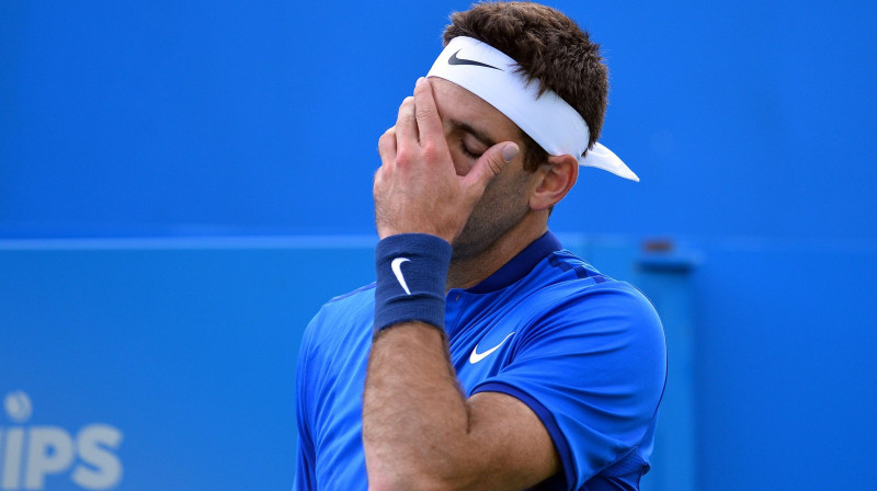 Huans Martins Del Potro neveiksmīgajā mačā pret Džonu Isneru
Foto: AFP/Scanpix