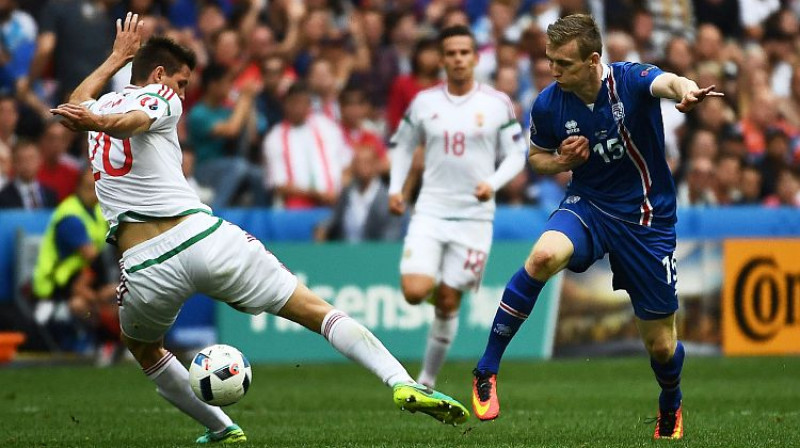 Rihards Guzmičs cīņā ar Jonu Bedvarsonu
Foto: AFP/Scanpix