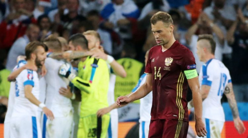 Vasilijs Berezuckis pēc vārtu zaudējuma spēlē pret Slovākiju
Foto: Alexander Demianchuk/TASS/Scanpix